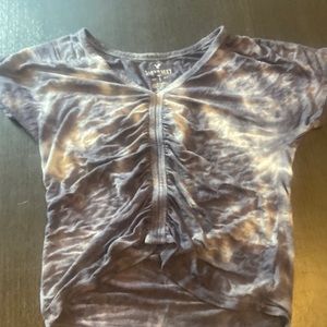 GREY TIE DYE AMERICAN EAGLE SOFT N SEXY RUCHED TEE☁️